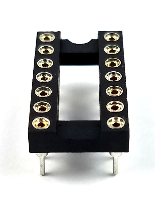 IC Sockets DIP-14 Machined Round Contact Pins Holes 2.54mm DIP14