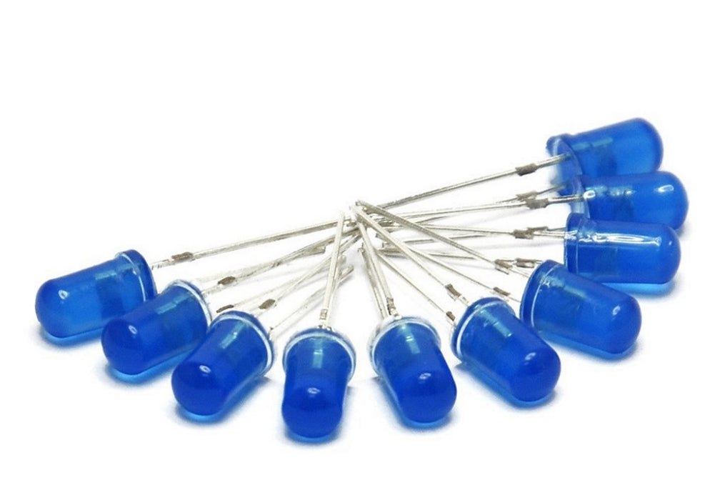 Blue LED 5mm Long-Life, Professional Quality LED 5mm Round Wide Angle Diffused LED Light Emitting Diode Bright PCB