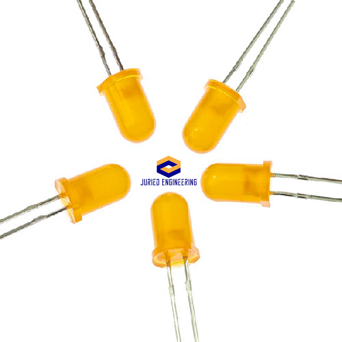 Orange LED 5mm Round Wide Angle Diffused LED Light Emitting Diode Bright PCB