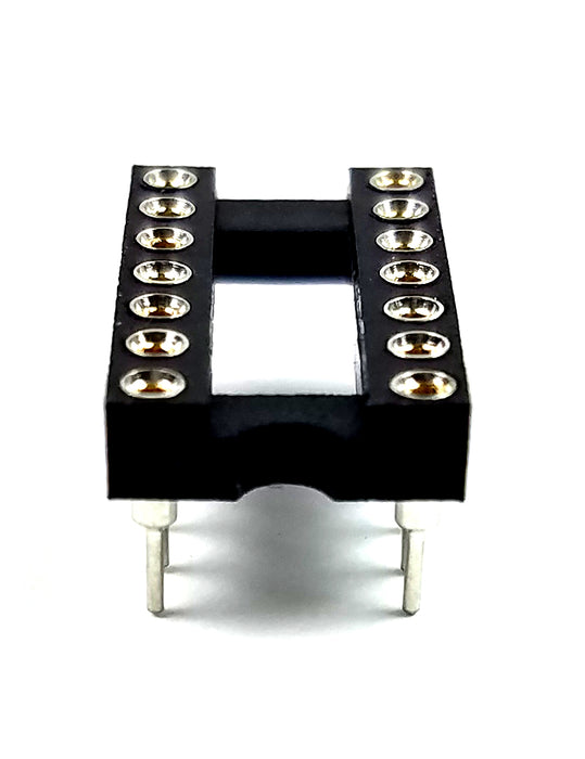 IC Sockets DIP-14 Machined Round Contact Pins Holes 2.54mm DIP14