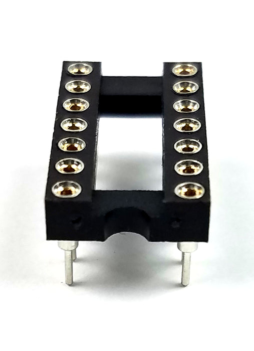 IC Sockets DIP-14 Machined Round Contact Pins Holes 2.54mm DIP14