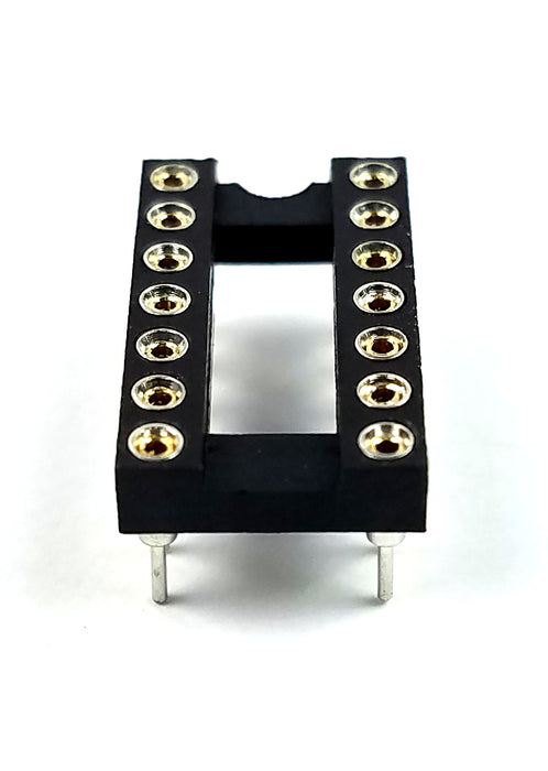 IC Sockets DIP-14 Machined Round Contact Pins Holes 2.54mm DIP14