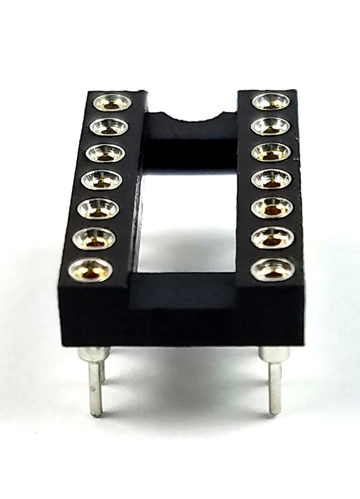 IC Sockets DIP-14 Machined Round Contact Pins Holes 2.54mm DIP14