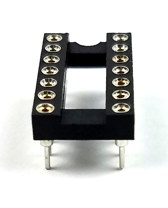 IC Sockets DIP-14 Machined Round Contact Pins Holes 2.54mm DIP14