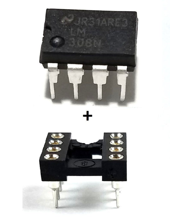 LM308N LM308 Precision Operational Amplifier Op Amp 18V 500mW and Machined Socket Breadboard-Friendly IC DIP-8