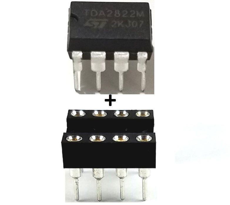 TDA2822M TDA2822 Dual Low Voltage Audio Power Amplifier and Machined DIP Socket Breadboard-Friendly IC DIP-8