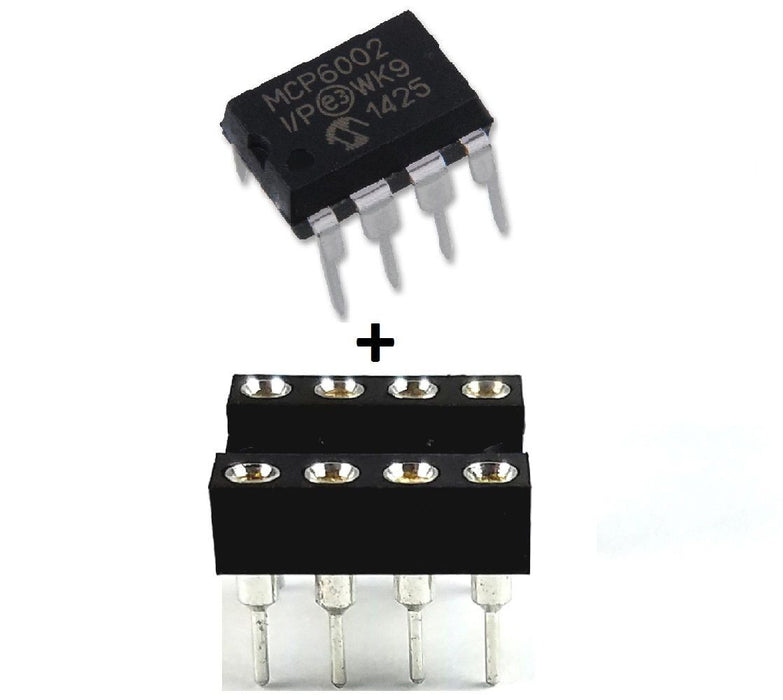 MCP6002-I/P MCP6002 + Socket - Dual 1 MHz Op Amp DIP-8