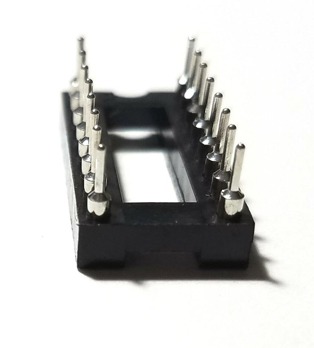 IC Sockets DIP-16 Machined Round Contact Pins Holes 2.54mm DIP16 DIP 16