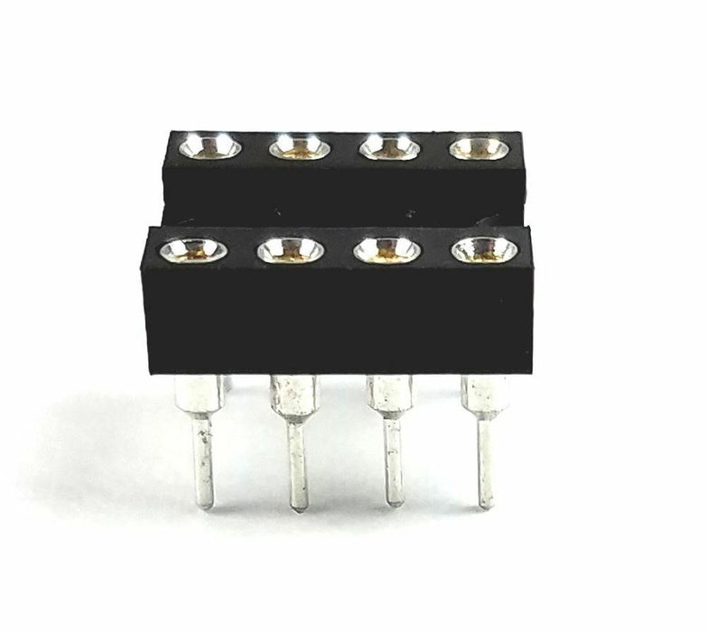 DIP-8 IC Sockets Machined Round Contact Pins Holes Pitch 2.54mm DIP8 DIP 8