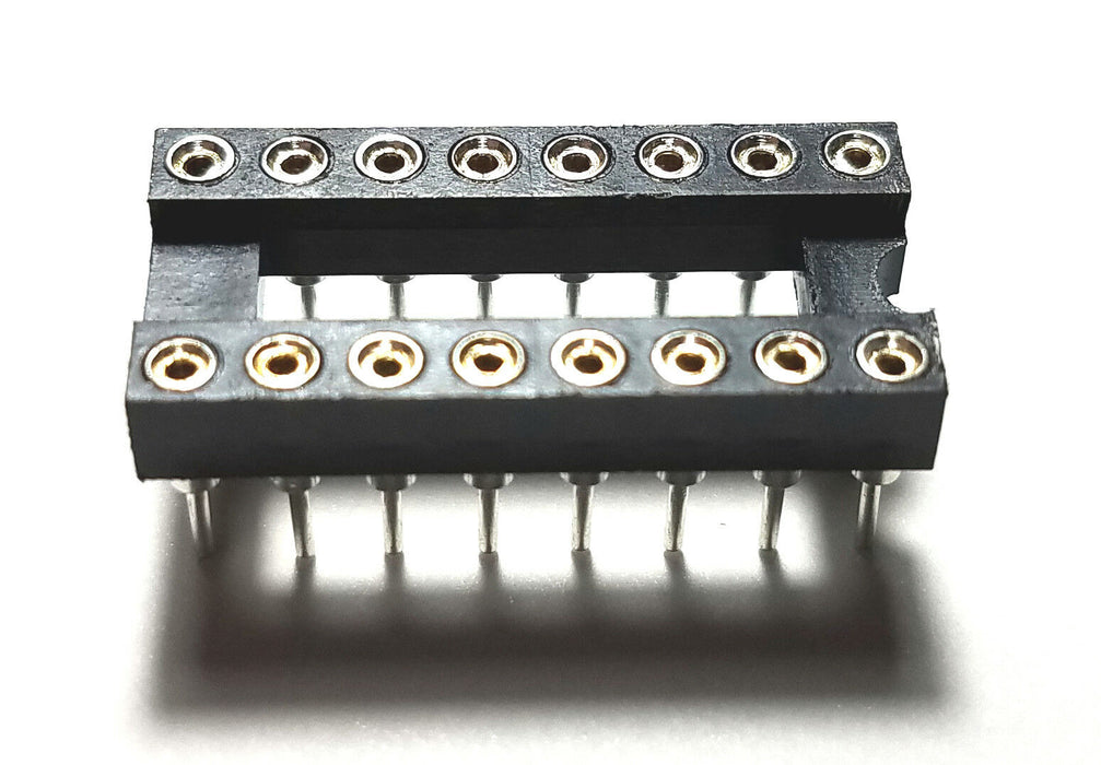 IC Sockets DIP-16 Machined Round Contact Pins Holes 2.54mm DIP16 DIP 16