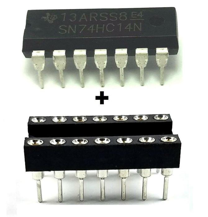 SN74HC14N 74HC14 Hex Schmitt-Trigger Inverters  and Machined DIP Sockets Breadboard-Friendly IC DIP-14