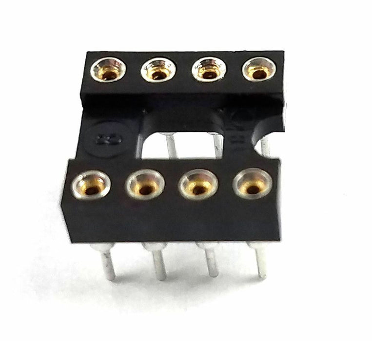 DIP-8 IC Sockets Machined Round Contact Pins Holes Pitch 2.54mm DIP8 DIP 8