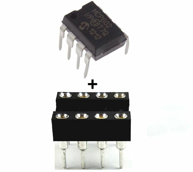 MCP602-I/P MCP602 + Socket - Single Supply Dual CMOS Op Amp IC