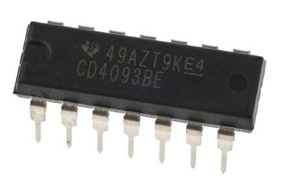 20 Pieces CD4093BE IC Chips - Quad 2-Input NAND Schmitt Trigger, DIP-14 Package